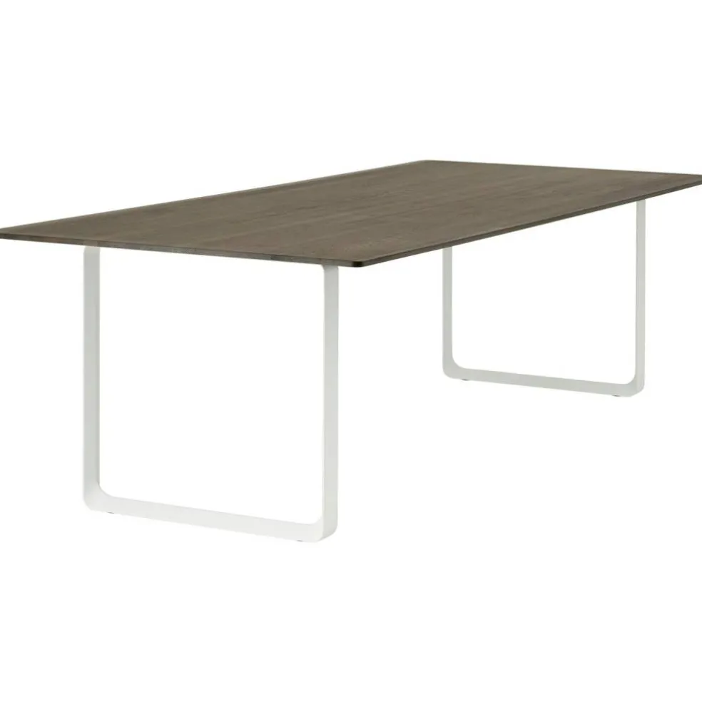 70/70 Bord 255x108 cm, Massiv Rökt Ek / Vit
