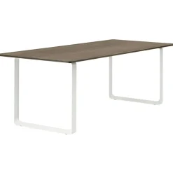 70/70 Bord 225x90 cm, Massiv Rökt Ek / Vit