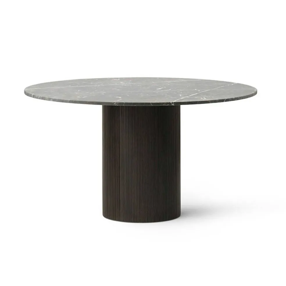 494 Cabin Bord Ø130 cm, Grå Marmor / Mörk Ek