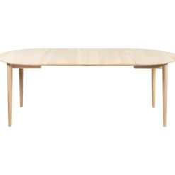 897 Matbord Förlängningsbar Ø105 cm, Vitoljad Ek