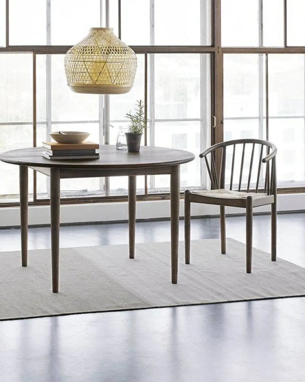 893 Matbord Förlängningsbar Ø120 cm, Rökt Ek