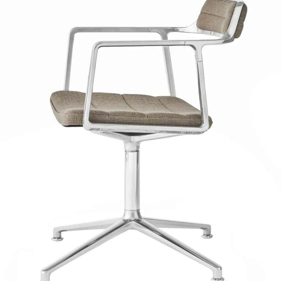 452 Snurrstol Med Fötter, Mörk Sand / Polerad Aluminium