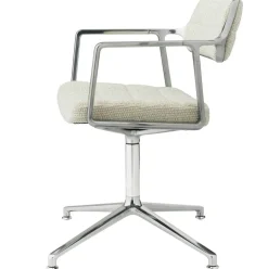 453 Snurrstol Med Fötter, Polerad Aluminium / Wavy Off-white