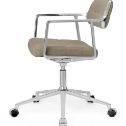 453+ Snurrstol Med Hjul, Polerad Aluminium / Dark Sand