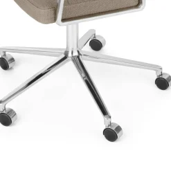 453+ Snurrstol Med Hjul, Polerad Aluminium / Dark Sand