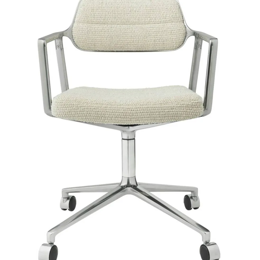 453 Snurrstol Med Hjul, Wavy Off-white