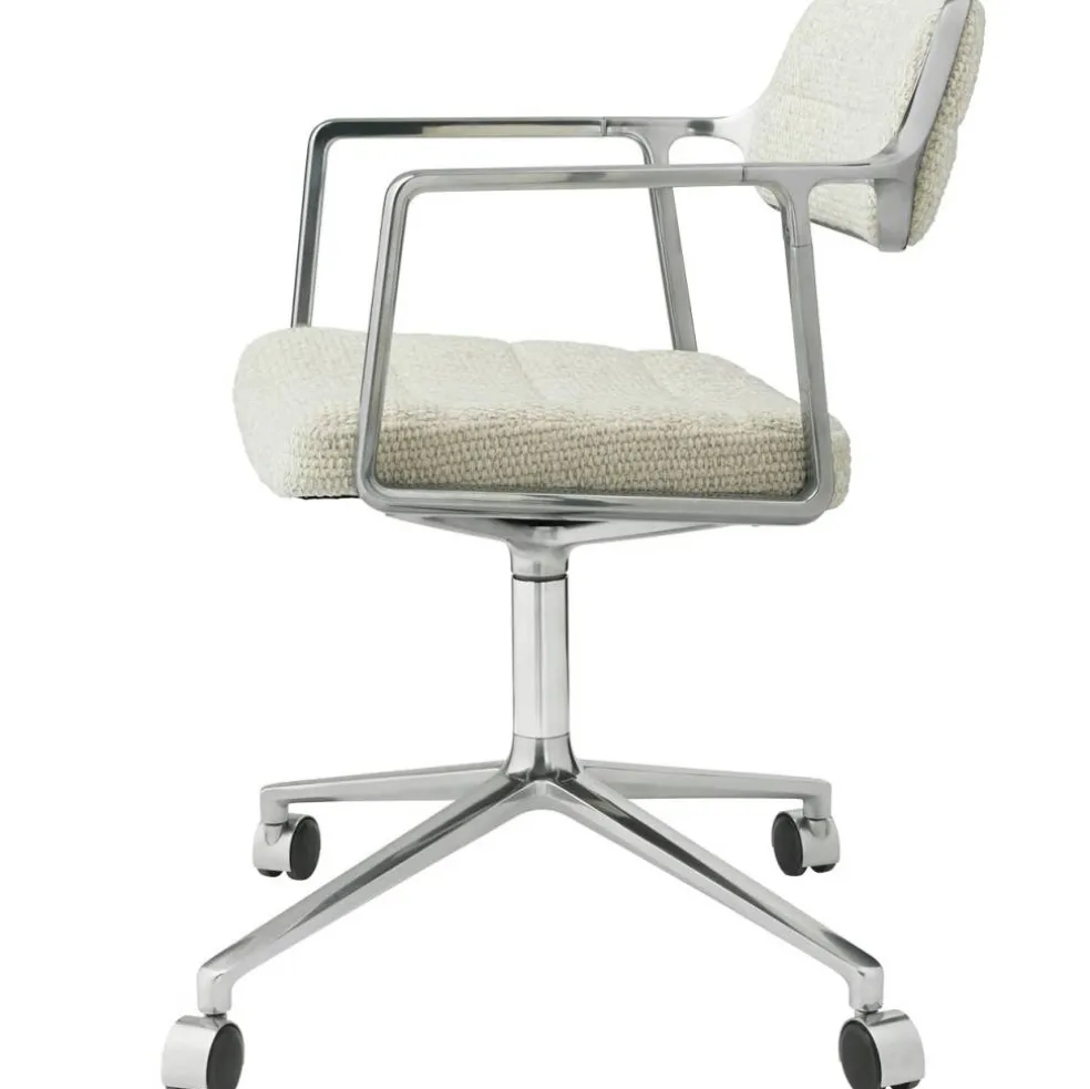 453 Snurrstol Med Hjul, Wavy Off-white