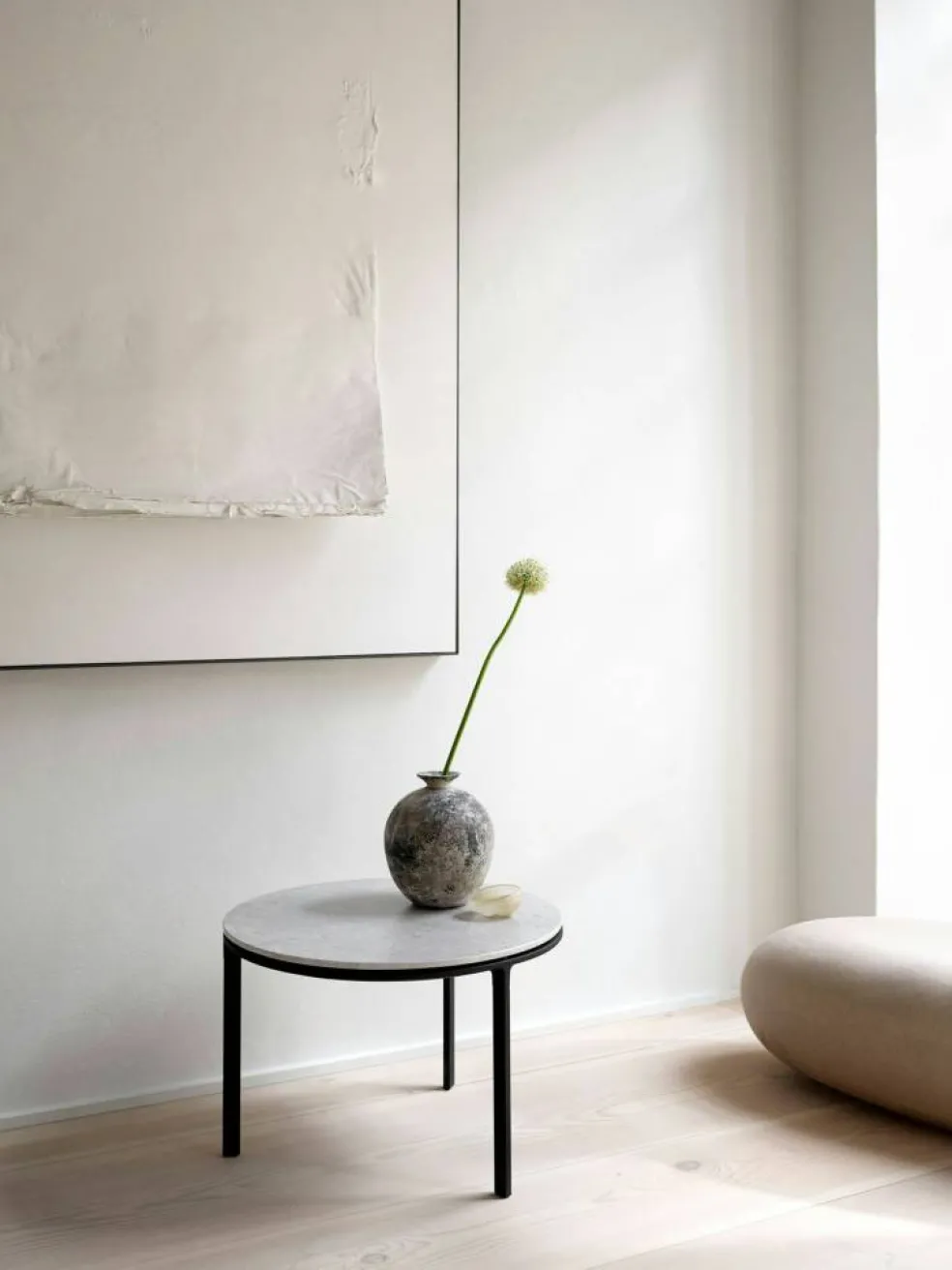 423 Soffbord 60 cm, Sky Grey Marmor