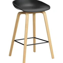 AAS 32 2.0 Barstol 75 cm, Lackad Ek / Svart/Svart
