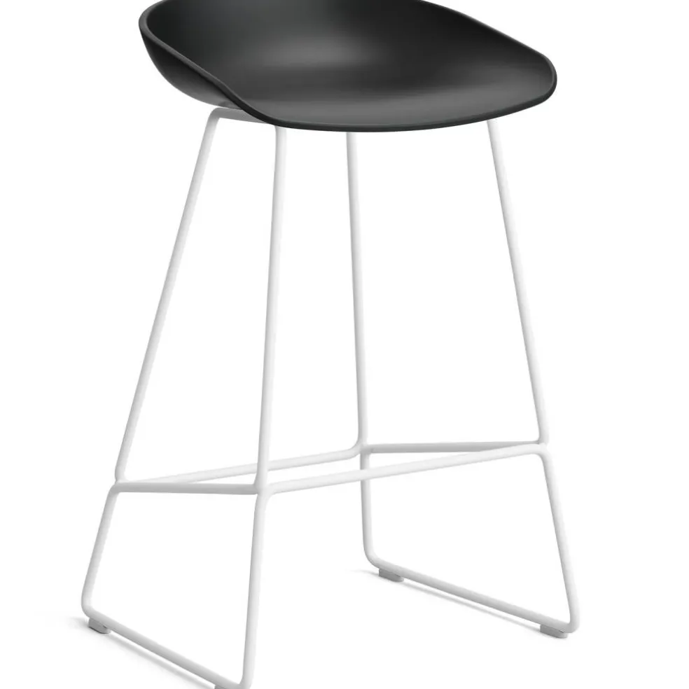AAS 38 2.0 Barstol 75 cm, Rostfritt Stål Vit / Svart