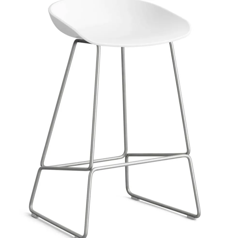 AAS 38 2.0 Barstol 65 cm, Rostfritt Stål / Vit