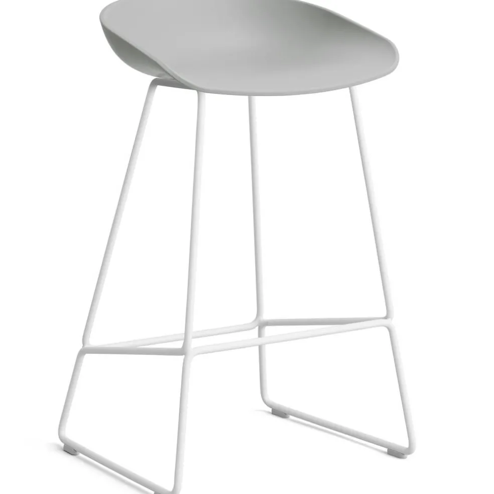 AAS 38 2.0 Barstol 65 cm, Rostfritt Stål Vit / Concrete Grey