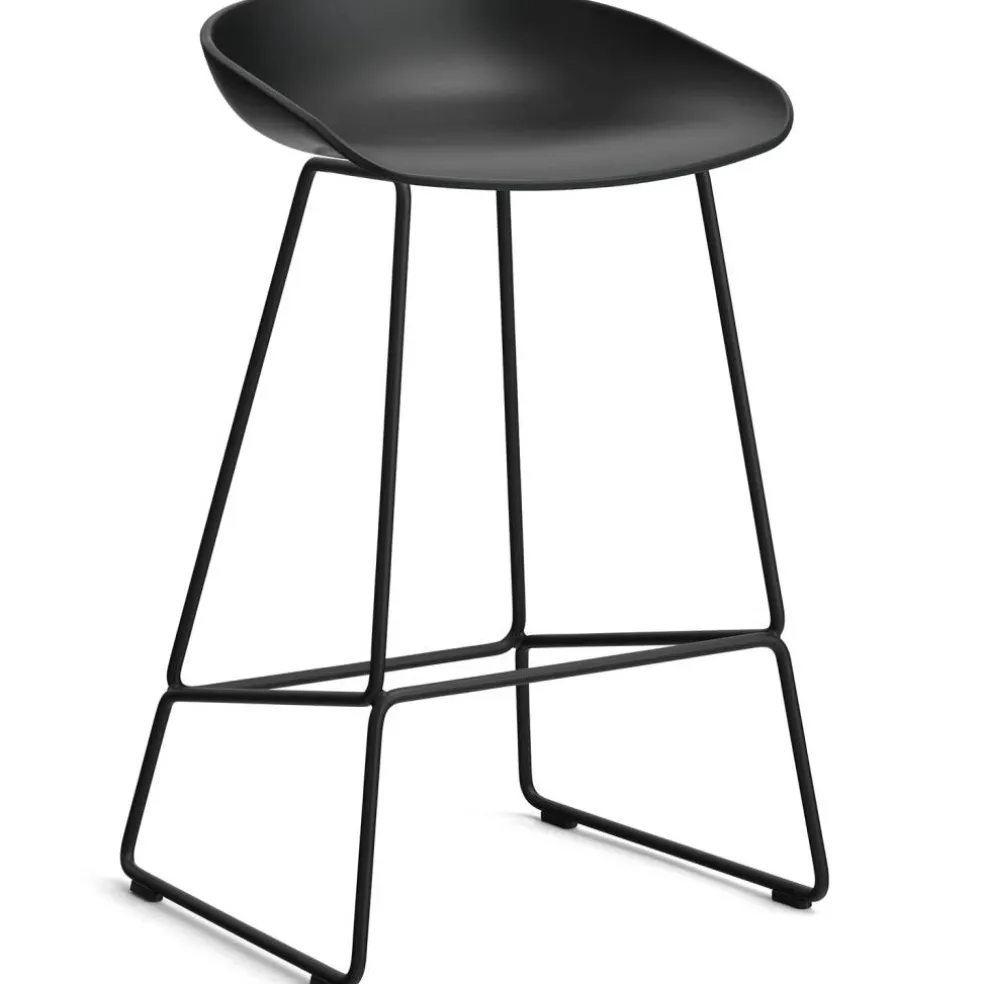 AAS 38 2.0 Barstol 65 cm, Rostfritt Stål Svart / Svart
