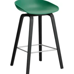 AAS 32 2.0 Barstol 65 cm, Svartlackad Ek / Teal Green