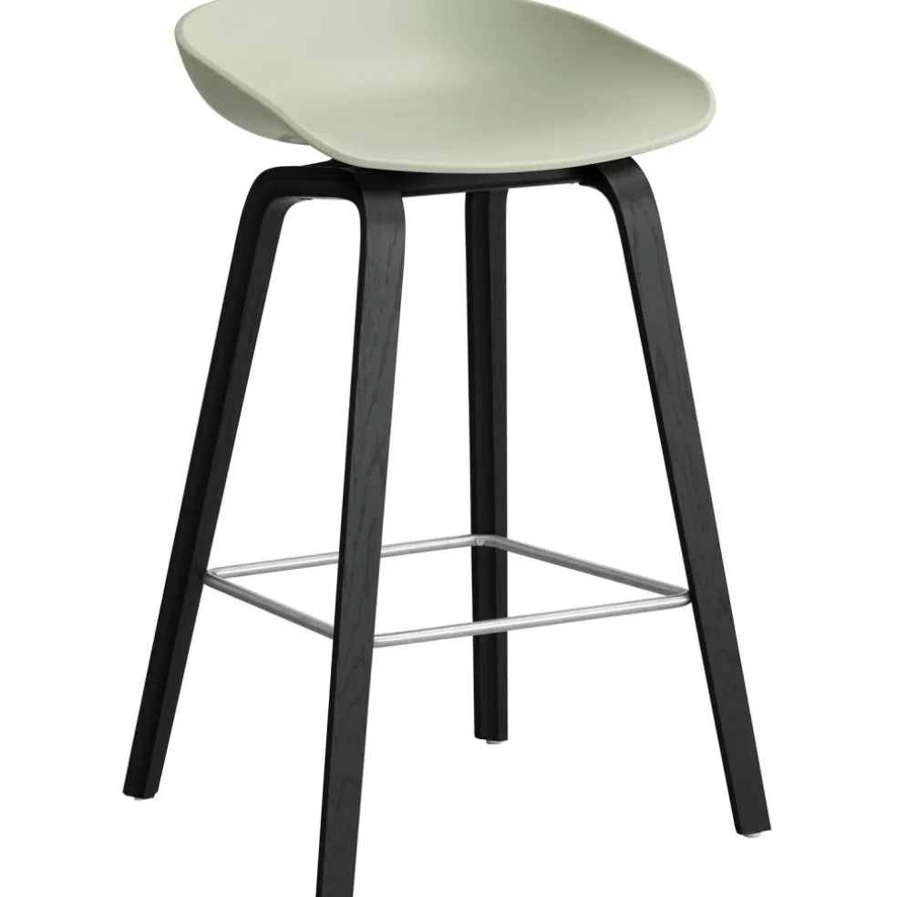AAS 32 2.0 Barstol 65 cm, Svartlackad Ek / Pastel Green