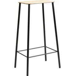 Adam Stool Barstol 76 cm, Läder/Matt Svart