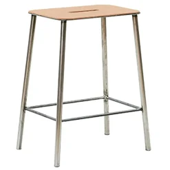 Adam Stool Pall 50 cm, Läder/Stål