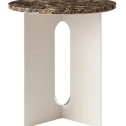 Androgyne Sidobord, Ivory / Emperador Marmor