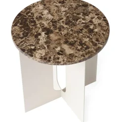 Androgyne Sidobord, Ivory / Emperador Marmor