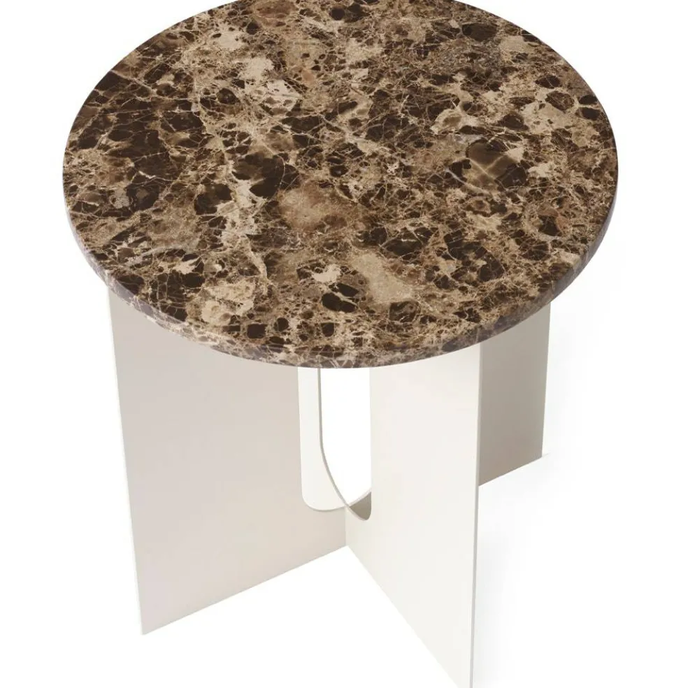 Androgyne Sidobord, Ivory / Emperador Marmor