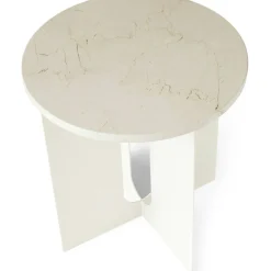 Androgyne Sidobord, Ivory / Vit Marmor