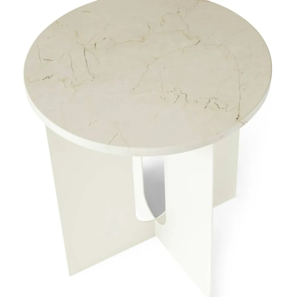Androgyne Sidobord, Ivory / Vit Marmor
