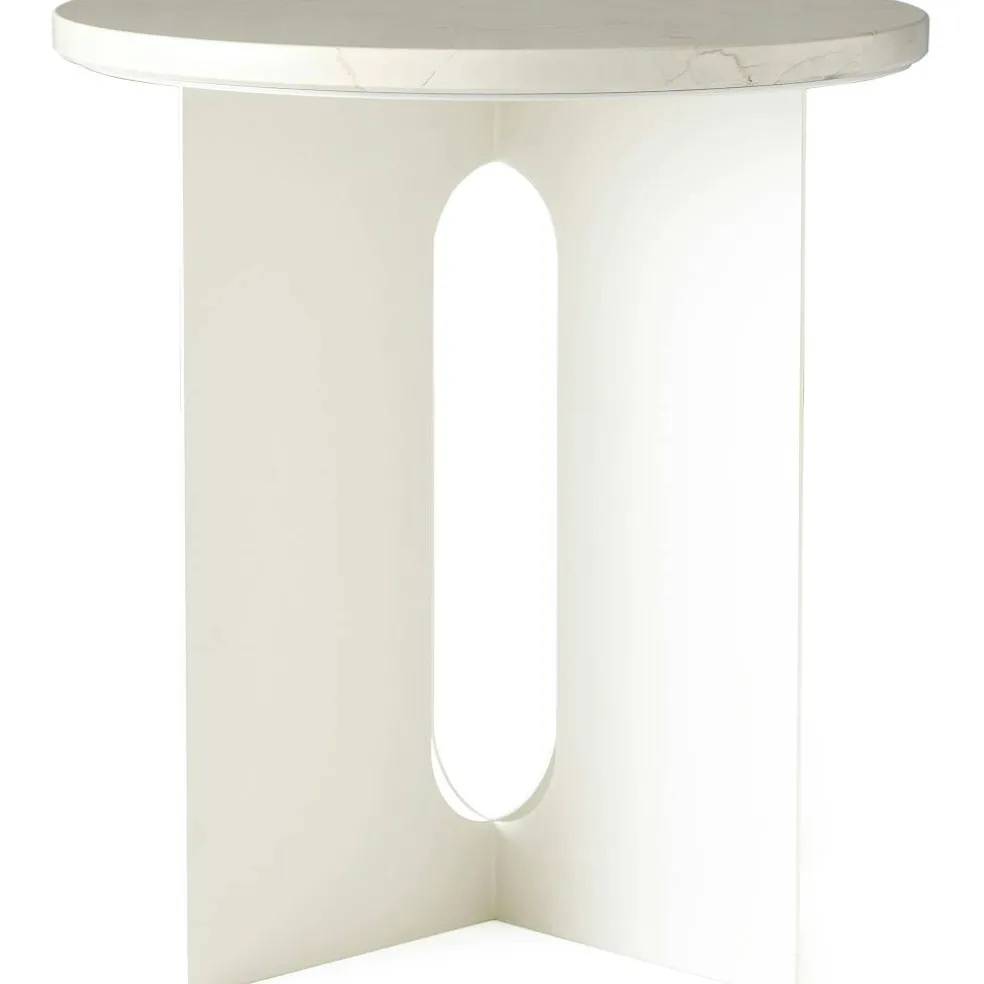 Androgyne Sidobord, Ivory / Vit Marmor