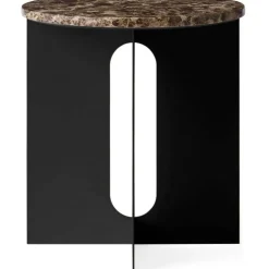 Androgyne Sidobord, Svart / Emperador Marmor