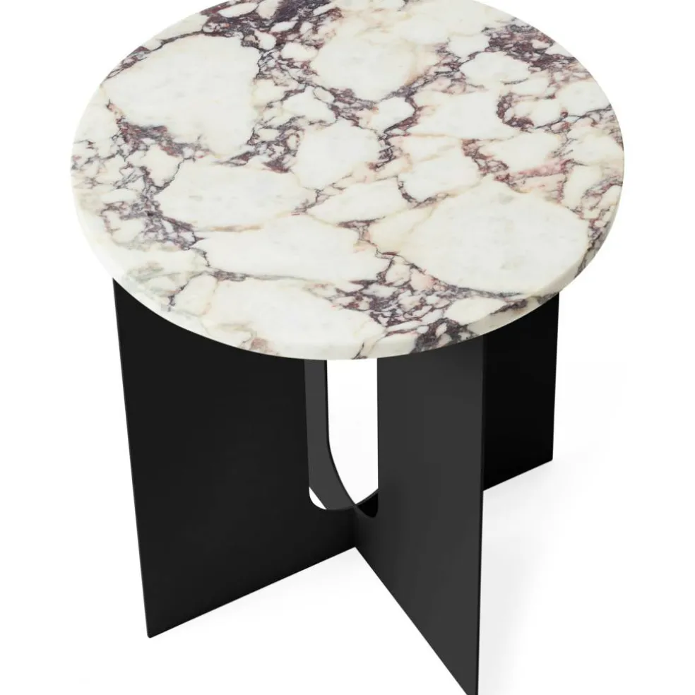 Androgyne Sidobord, Svart / Viola Marmor
