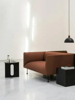Androgyne Sidobord, Svart / Svart Marmor