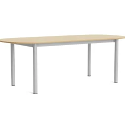 Annex Bord Oval 95x220 cm, Aluminium / Lackerad Ek