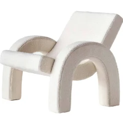 Arco Loungefåtölj, Bouclé Vit