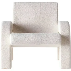Arco Loungefåtölj, Bouclé Vit