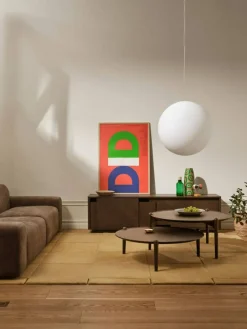 Aria Bord Ø90 cm H30 cm, Mörk Ek