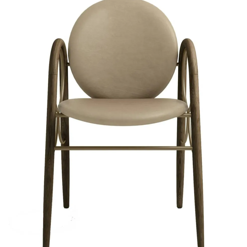 Arkade Karmstol, Rökt Ek / Läder Almond