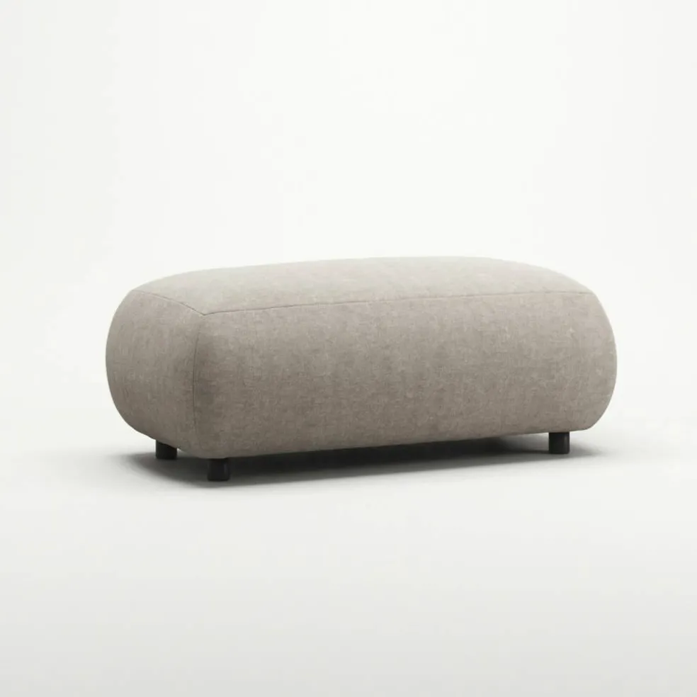 Atelier Fotpall 113 cm Micro Chenille, Sandshell Beige