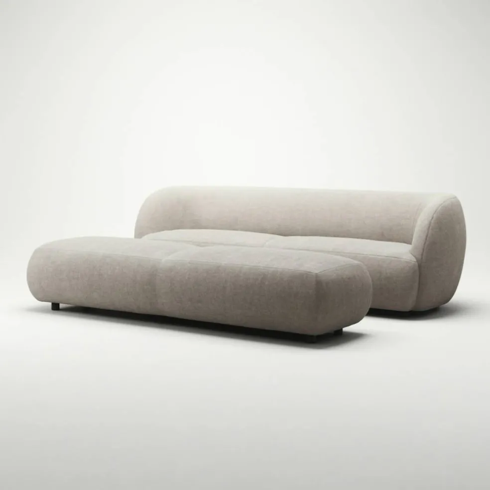 Atelier Soffa 3-Sits Micro Chenille, Sandshell Beige