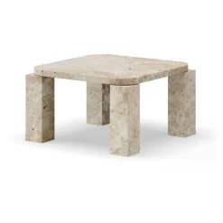Atlas Soffbord 82x82 cm, Unfilled Travertine