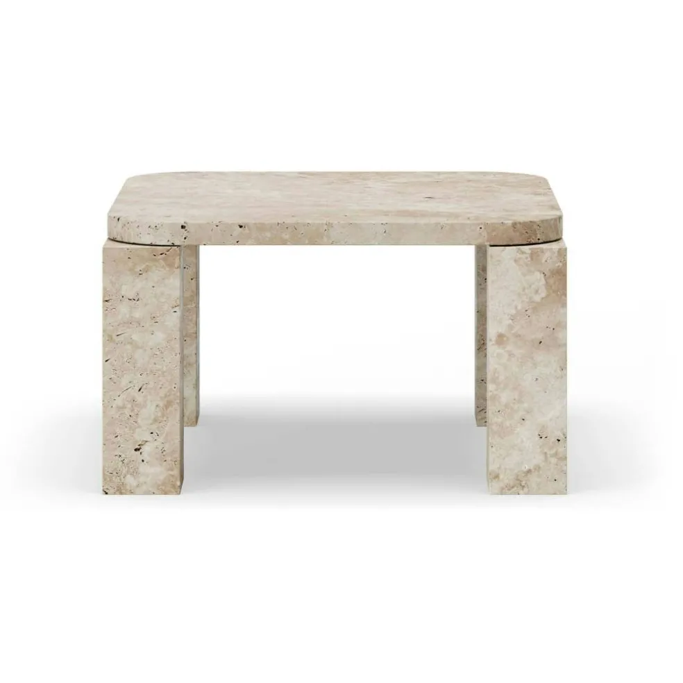 Atlas Soffbord 60x60 cm, Unfilled Travertine