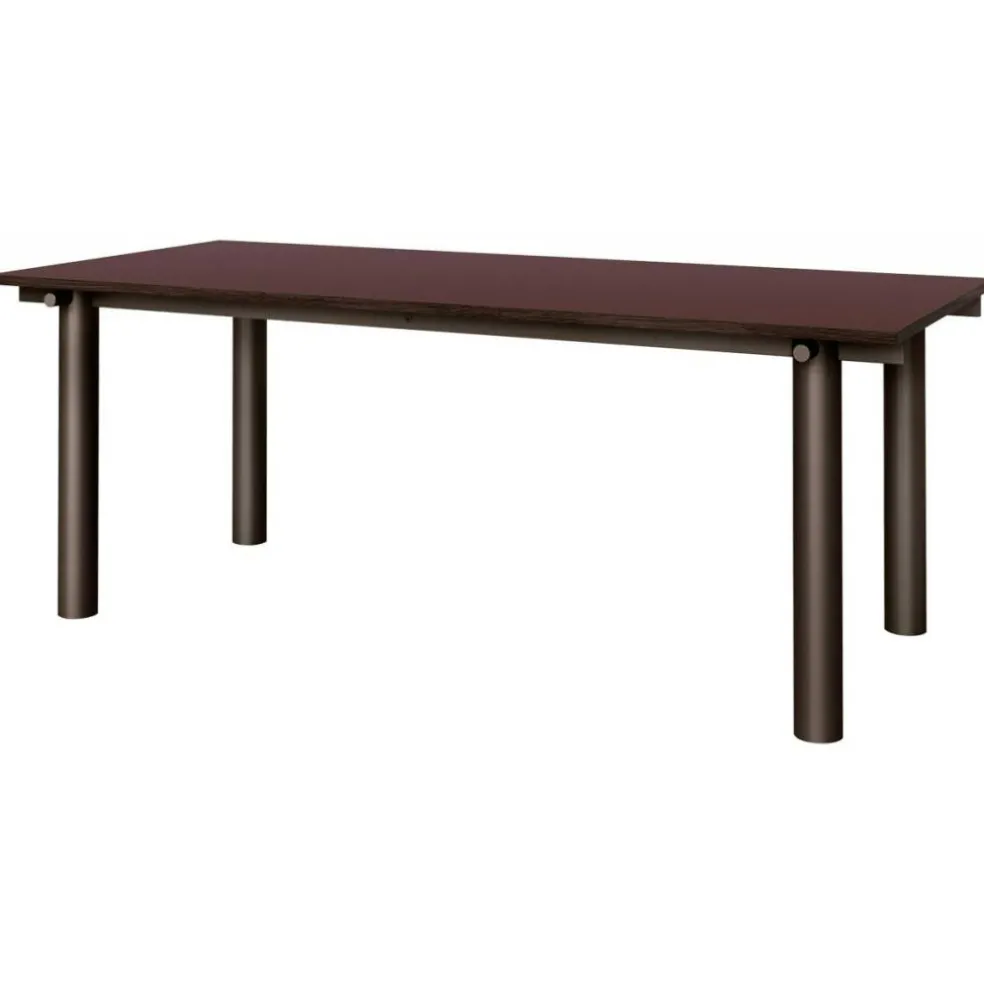 Atura Matbord 90x200 cm, Dark Chocolate / Vinröd