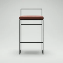 Barstol Med Ryggstöd 80 cm, Svart / Brunt Läder