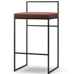 Barstol Med Ryggstöd 80 cm, Svart / Brunt Läder