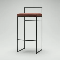 Barstol Med Ryggstöd 90 cm, Svart / Brunt Läder