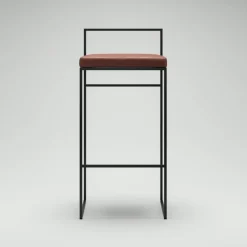Barstol Med Ryggstöd 90 cm, Svart / Brunt Läder