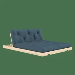 Bäddsoffa Med Madrass 140x200 Petroleum/Obehandlad