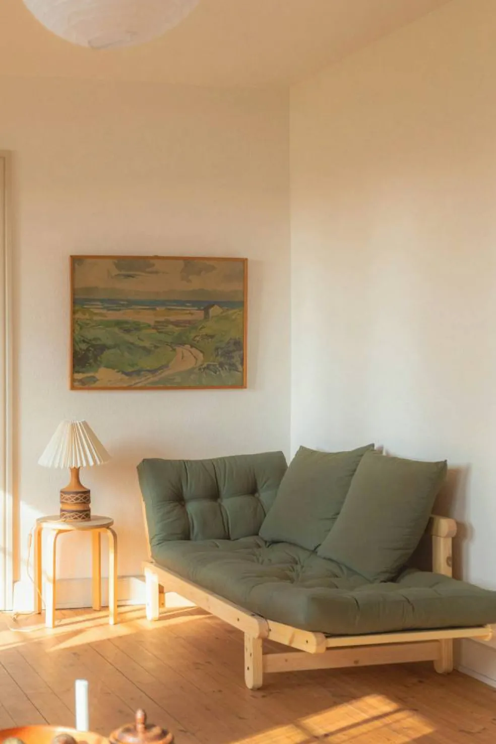 Beat Soffa Med Madrass, Lackerad / Linen