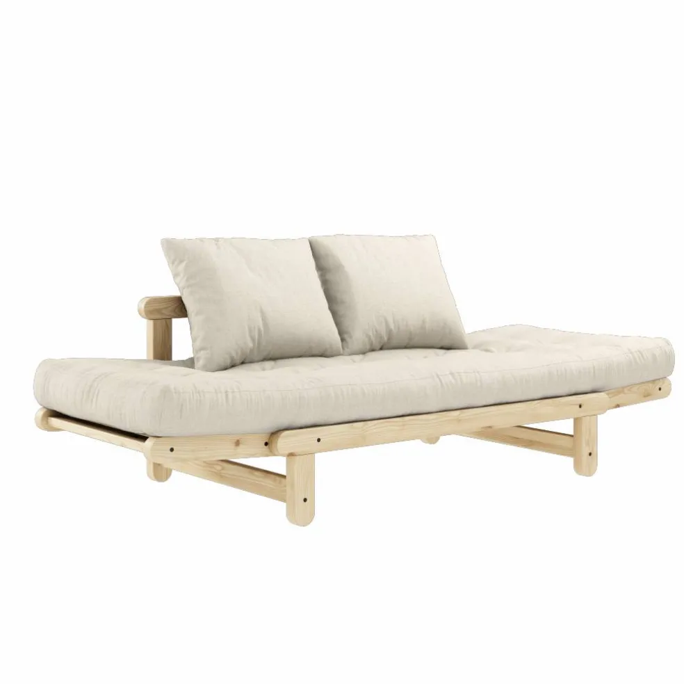 Beat Soffa Med Madrass, Lackerad / Linen