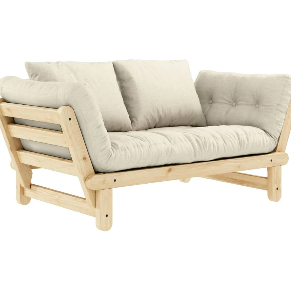 Beat Soffa Med Madrass, Lackerad / Linen