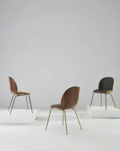 Beetle 3D Veneer Stol Valnöt/Mässing, Soft Leather Army
