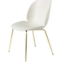 Beetle Stol Oklädd Conic Base, Alabaster White